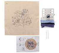 Cross Stitch Kits Hand Made DIY Beginners Starter Embroidery Kit with Beautiful Plant Patterns Adjustable Hoop Exquisite Packaging for Home Decoration Gifts 25 x 25cm (Plant Material Packet English