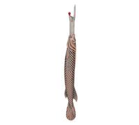 Cross Stitch Seam Remover Vintage Fish Shape Metal Handheld Thread Removal Tool for Sewing Projects Home Use Zinc Alloy Steel 13cm (Red Bronze)