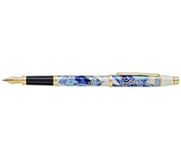 Cross Wanderlust Malta w/Gold Plated Appointments and Stainless Steel Medium Nib Fountain Pen