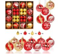 Crossarctic Juego de 44 bolas de Navidad, inastillables, adornos decorativos para árbol de Navidad, regalos para decoración de árbol de Navidad