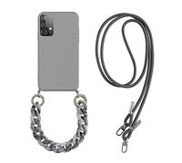 Crossbody Lanyard Necklace Marble Chain Silicone Case For Samsung A12 A22 A32 A42 A52 A72 A82 4G 5G Wrist Strap Silicone Cover,Navy Blue,A22 5G, YHNNH, gray, A72 4G or A72 5G