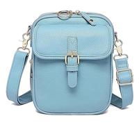 Crossbody Leather Bag for Women, Vintage Anti Theft Shoulder Bags Built In Wallet, Large Capacity (Sky Blue)