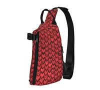 Crossbody Sling Backpack 3D Red Dragon Scale Skin Travel Senderismo Chest Daypack One Strap Shoulder Bag