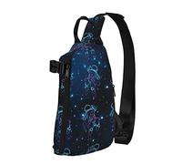 Crossbody Sling Backpack Astronaut Galaxy Blue Sky Travel Senderismo Chest Daypack One Strap Shoulder Bag