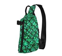 Crossbody Sling Backpack Bright Green Pastel Mermaid Travel Senderismo Cofre Daypack One Strap Shoulder Bag