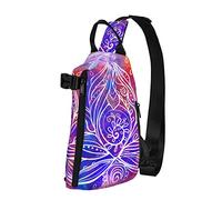 Crossbody Sling Backpack Colorfu Boho Lotus Flower Travel Senderismo Chest Daypack One Strap Shoulder Bag