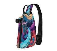 Crossbody Sling Backpack Colorful Rainbow Underwater Animal Travel Senderismo Chest Daypack One Strap Shoulder Bag