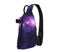 Crossbody Sling Backpack Cosmic Purple Aurora Galaxy Travel Senderismo Chest Daypack One Strap Shoulder Bag
