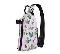 Crossbody Sling Backpack Cute Cactus Pink Travel Senderismo Chest Daypack One Strap Shoulder Bag
