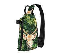 Crossbody Sling Backpack Cute Elk Jungle Camo Travel Senderismo Chest Daypack One Strap Shoulder Bag