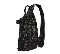 Crossbody Sling Backpack Cute Rainbow Dinosaur Travel Senderismo Chest Daypack One Strap Shoulder Bag
