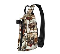 Crossbody Sling Backpack Elk Camo Deer Floral Travel Senderismo Chest Daypack One Strap Shoulder Bag