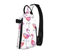 Crossbody Sling Backpack Fancy Cute Flamingos Acuarela Viajes Senderismo Chest Daypack One Strap Shoulder Bag