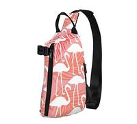 Crossbody Sling Backpack Flamingo Tropical Hawaii Pink Travel Senderismo Chest Daypack One Strap Shoulder Bag