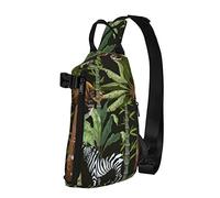 Crossbody Sling Backpack Forest Tiger Zebra Travel Senderismo Chest Daypack One Strap Shoulder Bag
