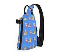 Crossbody Sling Backpack Funny Cocktail and Slice Pizza Travel Senderismo Chest Daypack One Strap Shoulder Bag
