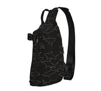 Crossbody Sling Backpack Great Black Shark Sea Travel Senderismo Chest Daypack One Strap Shoulder Bag