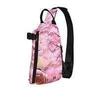 Crossbody Sling Backpack Japanese Cherry Blossom Pink Travel Senderismo Chest Daypack One Strap Shoulder Bag