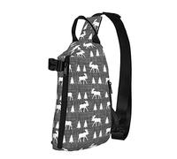 Crossbody Sling Backpack Moose Trot Vintage Grey Travel Senderismo Chest Daypack One Strap Shoulder Bag
