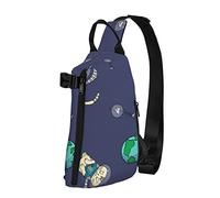 Crossbody Sling Backpack Outer Space Kitty Cat UFO Viajes Senderismo Chest Daypack One Strap Shoulder Bag