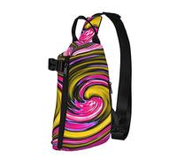 Crossbody Sling Backpack Rainbow Spin Pink Psychedelic Travel Senderismo Chest Daypack One Strap Shoulder Bag