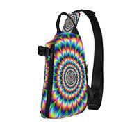 Crossbody Sling Backpack Rainbow Spin Psychedelic Travel Senderismo Chest Daypack One Strap Shoulder Bag