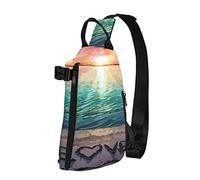 Crossbody Sling Backpack Rainbow Sunrise Love Beach Travel Senderismo Chest Daypack One Strap Shoulder Bag