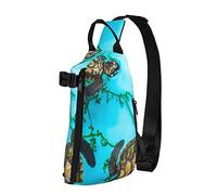Crossbody Sling Backpack Sea Turtle Blue Travel Senderismo Chest Daypack One Strap Shoulder Bag