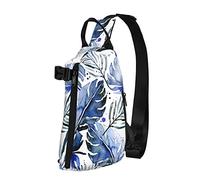 Crossbody Sling Backpack Tropical Palm In Indigo Travel Senderismo Chest Daypack One Strap Shoulder Bag