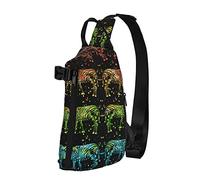 Crossbody Sling Backpack Zebra Paint Splatter Colorful Travel Senderismo Chest Daypack One Strap Shoulder Bag