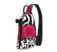 Crossbody Sling Mochila Animal Leopard Zebra Rose Pink Travel Senderismo Chest Daypack One Strap Shoulder Bag