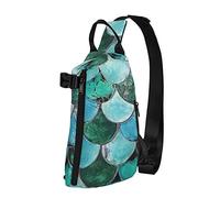 Crossbody Sling Mochila Blue Mermaid Tail Vintage Travel Senderismo Chest Daypack One Strap Shoulder Bag