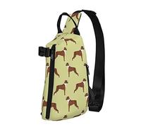 Crossbody Sling Mochila Boxer Perros Madera Divertido Viaje Senderismo Pecho Mochila Una Correa Bolso de Hombro