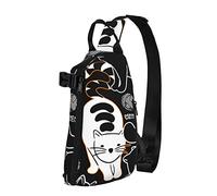 Crossbody Sling Mochila ¿Cuál es Gato Blanco Kitty Travel Senderismo Chest Daypack One Strap Shoulder Bag