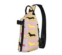 Crossbody Sling Mochila Dachshund Love Dog Gingham Travel Senderismo Cofre Daypack One Strap Shoulder Bag