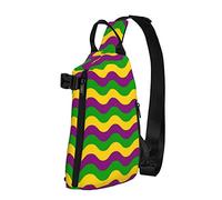 Crossbody Sling Mochila Mardi Gras Wave Travel Senderismo Chest Daypack One Strap Shoulder Bag