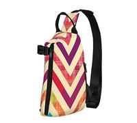Crossbody Sling Mochila Rainbow Bright Chevron Pattern Travel Senderismo Chest Daypack One Strap Shoulder Bag
