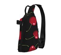 Crossbody Sling Mochila Red Cherry Fruit Travel Senderismo Chest Daypack One Strap Shoulder Bag
