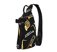 Crossbody Sling Mochila Saxofón Trombone Lover Music Travel Senderismo Chest Daypack One Strap Shoulder Bag