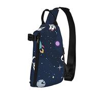 Crossbody Sling Mochila Space Astronaut Rocket Galaxy Travel Senderismo Chest Daypack One Strap Shoulder Bag