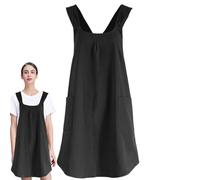 Crossed Aprons For Women With Pockets - Baking Aprons Crossed Back | Soft Kitchen Apron For Painting, Cooking Apronn With Pockets, Multifunctional Working Apron For Baking Cooking Kitchen Art