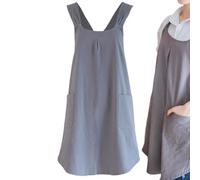 Crossed Back Apron for Women - Gardening Apron for Women | Chef Aprons fôr Baking Gardening | Soft Cotton Linen Cross Back Aprons with Pockets, Kitchen Cooking Aprôns fôr Baking, Painting, Cleaning