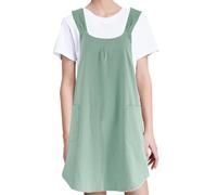 Crossed Back Apron for Women - Gardening Apron for Women | Chef Aprons fôr Baking Gardening | Soft Cotton Linen Cross Back Aprons with Pockets, Kitchen Cooking Aprôns fôr Baking, Painting, Cleaning