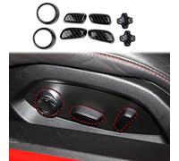crosselec Cubierta de botón de ajuste de asiento de fibra de carbono para Chevrolet Corvette C8 2020-2023