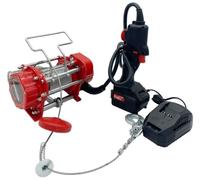 CROSSFER® HXS200YT-18V - Cabrestante eléctrico con batería, incluye batería de 4,0 Ah y cargador, capacidad de carga de 200 kg, cable de acero de 12 m