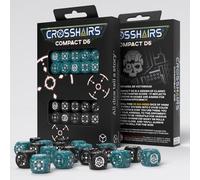 Crosshairs Compact D6: Stormy & Black de Q-Workshop, Dados para Juegos de Mesa RPG, para Jugadores Mayores de 14 años