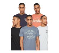 Crosshatch Camiseta Brandax Diseño Variado para Hombre Pack de 5 (BG1690)