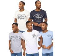 Crosshatch Camiseta Collegetheme Diseño Variado para Hombre Pack de 5 (BG1945)