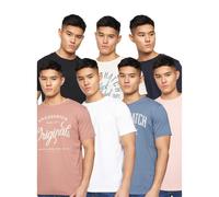 Crosshatch Camiseta Rapmoore Diseño Variado para Hombre Pack de 7 (BG1422)