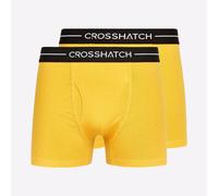Crosshatch Hexter Hombre 2-Pack Ropa Interior Cómodo Salón Bóxers Amarillo